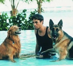 Enrique Iglesias in pool with Lucas